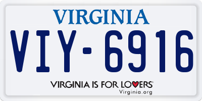 VA license plate VIY6916