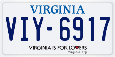 VA license plate VIY6917