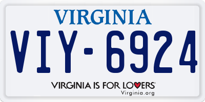 VA license plate VIY6924