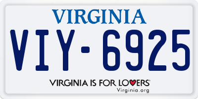 VA license plate VIY6925