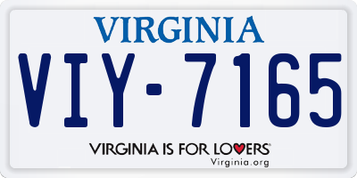 VA license plate VIY7165