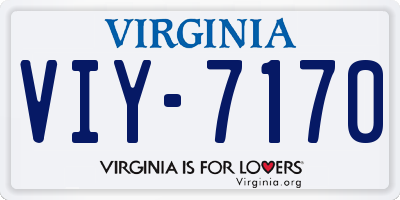 VA license plate VIY7170