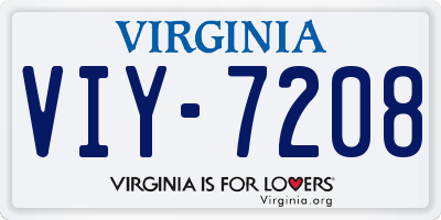 VA license plate VIY7208