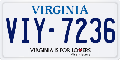 VA license plate VIY7236