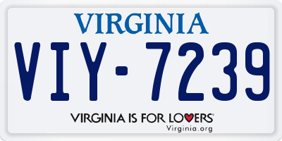 VA license plate VIY7239
