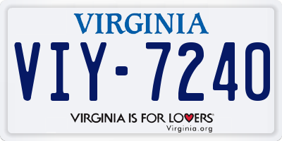 VA license plate VIY7240