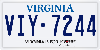 VA license plate VIY7244