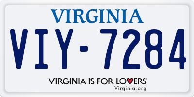 VA license plate VIY7284
