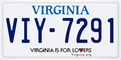 VA license plate VIY7291