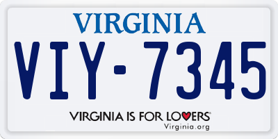 VA license plate VIY7345