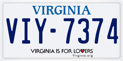 VA license plate VIY7374