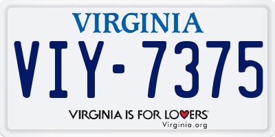VA license plate VIY7375