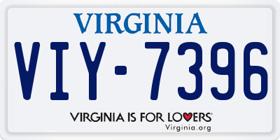 VA license plate VIY7396