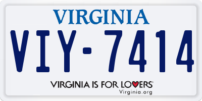 VA license plate VIY7414