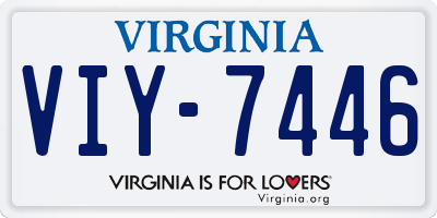 VA license plate VIY7446