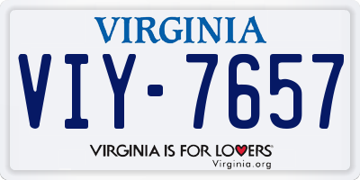 VA license plate VIY7657