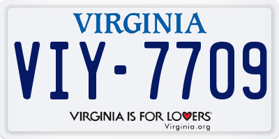 VA license plate VIY7709