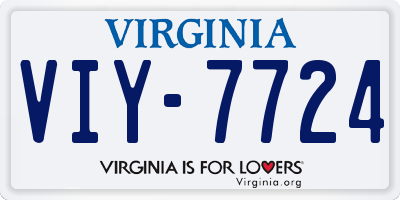 VA license plate VIY7724