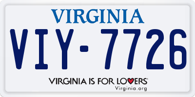 VA license plate VIY7726