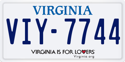 VA license plate VIY7744