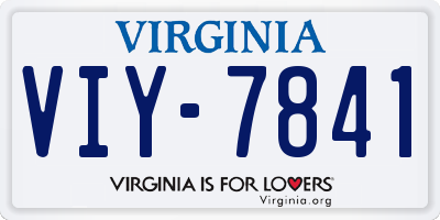 VA license plate VIY7841