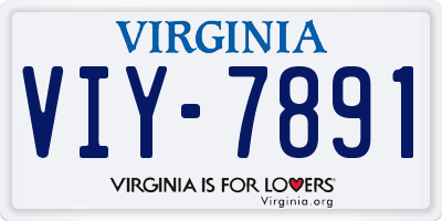 VA license plate VIY7891