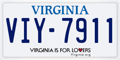 VA license plate VIY7911