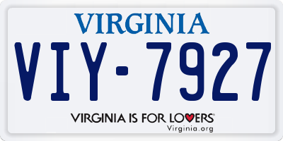 VA license plate VIY7927