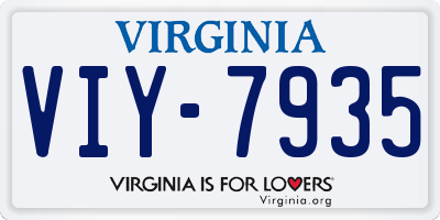 VA license plate VIY7935