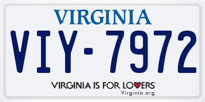 VA license plate VIY7972