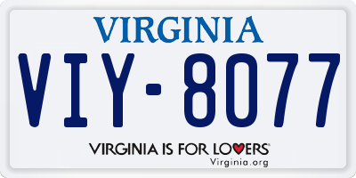 VA license plate VIY8077