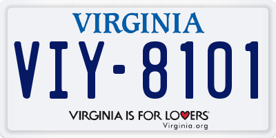 VA license plate VIY8101