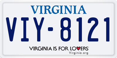 VA license plate VIY8121