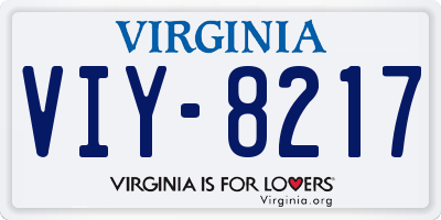 VA license plate VIY8217