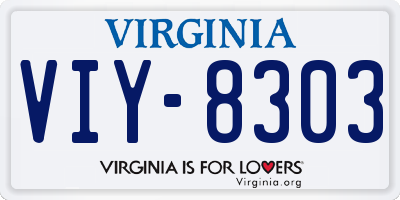 VA license plate VIY8303
