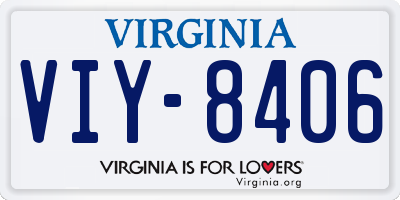 VA license plate VIY8406