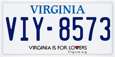 VA license plate VIY8573
