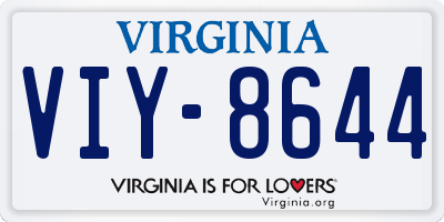 VA license plate VIY8644