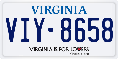 VA license plate VIY8658