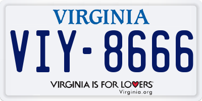 VA license plate VIY8666