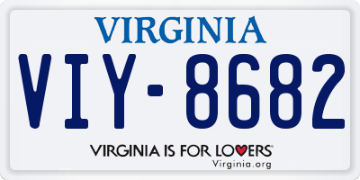 VA license plate VIY8682
