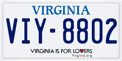 VA license plate VIY8802