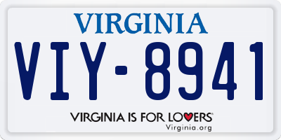 VA license plate VIY8941