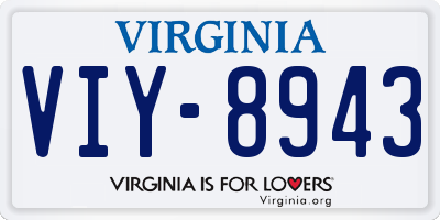 VA license plate VIY8943