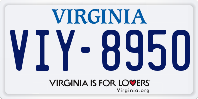 VA license plate VIY8950