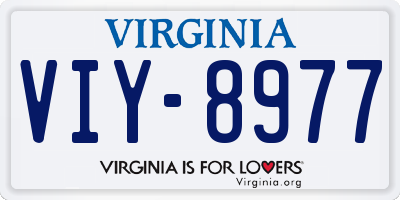 VA license plate VIY8977