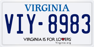 VA license plate VIY8983