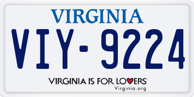 VA license plate VIY9224