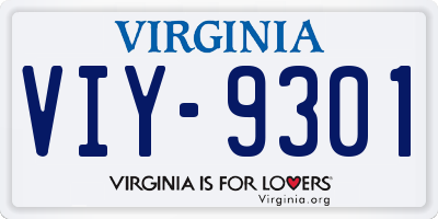 VA license plate VIY9301