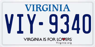 VA license plate VIY9340